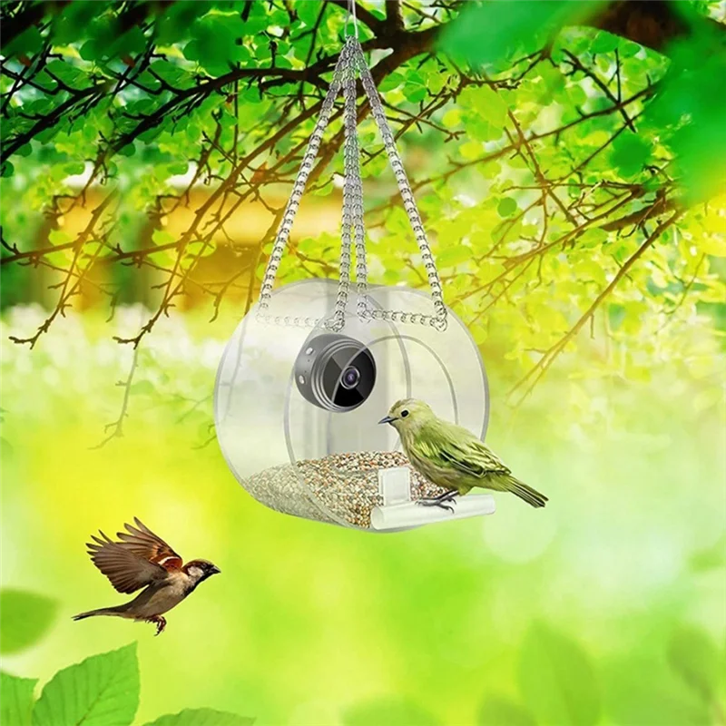 ABKJ-Bird Feeder With Camera, With HD Night-Version Bird Watching Camera For Outdoor Bird Watching & Capture Photos C