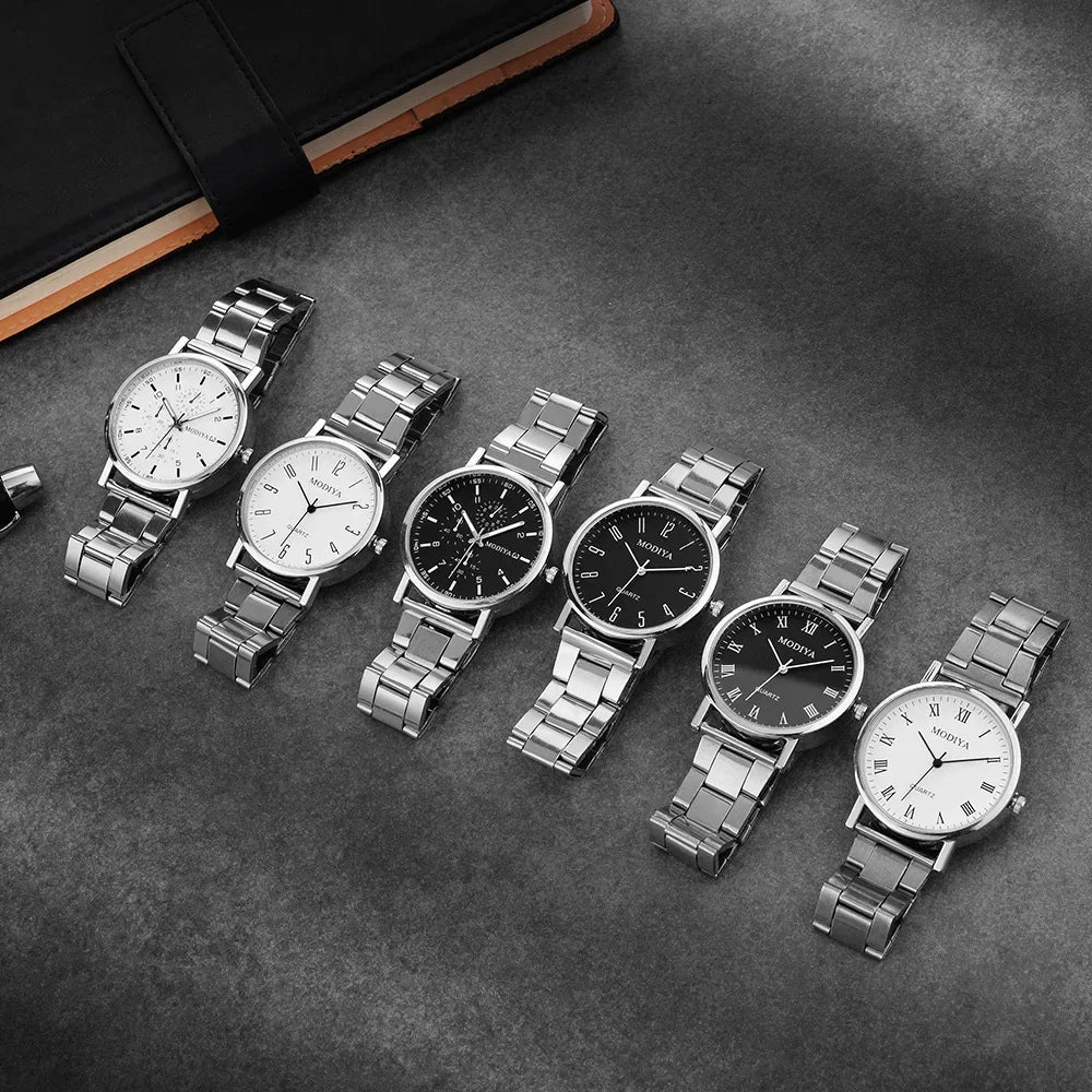 Men Watches Reloj Hombre Fashion Retro Casual Business Quartz Watch for Men Steel Band Roman Number Dial Wristwatches Montres