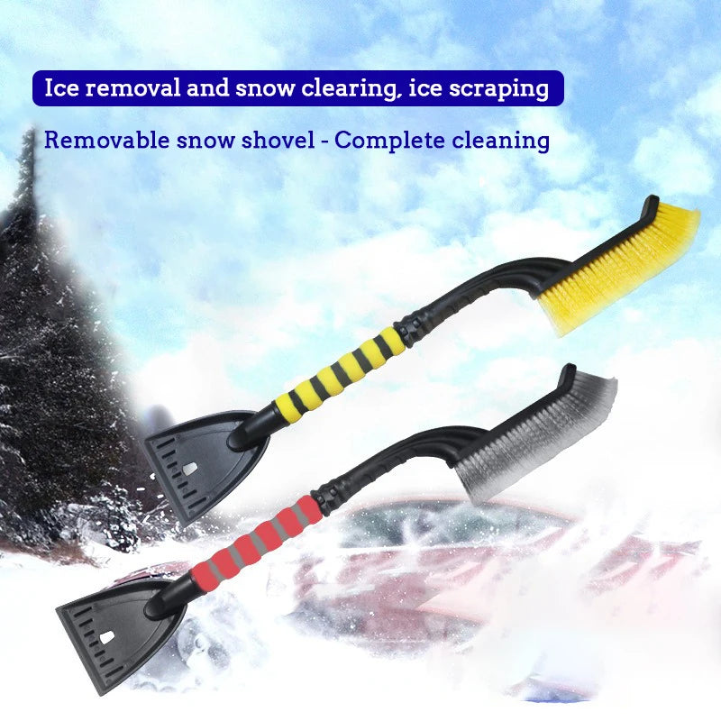 Car Snow Removal Operation Winter Rubbing Board Retractable Brush With Detachable Ice Scraper And Auto Windshield Snow Shovel
