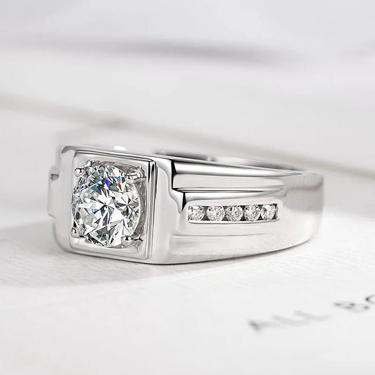 925 Sterling Sliver Man Rings Shining 5A Zircon for Man Women Wedding Engagement Jewelry Fashion Luxury Gift High Quality