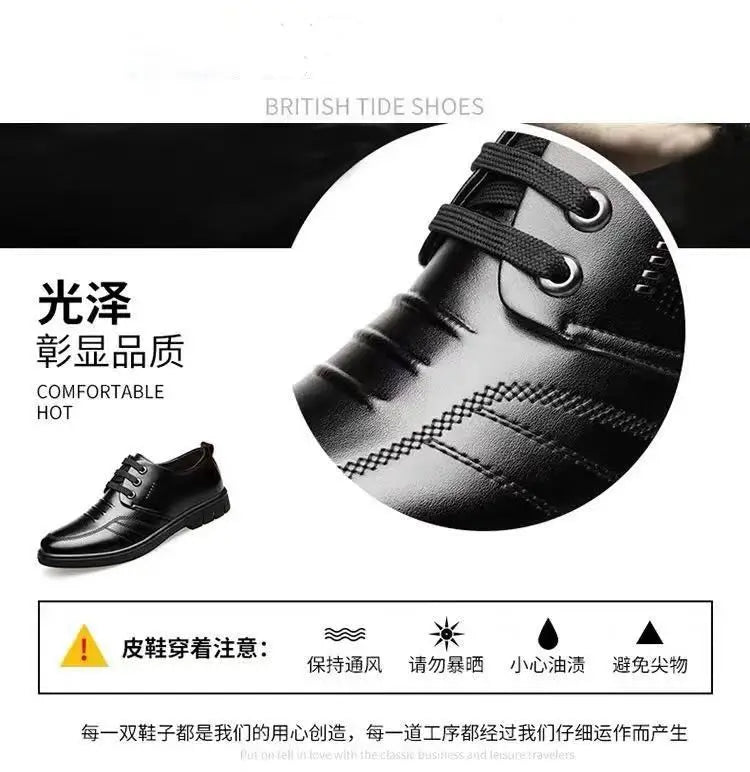 Leather Shoes Men's New Business Formal Shoes for Men Autumn Breathable Men's British Korean Pointed Toe Wedding Groomsmen Shoes