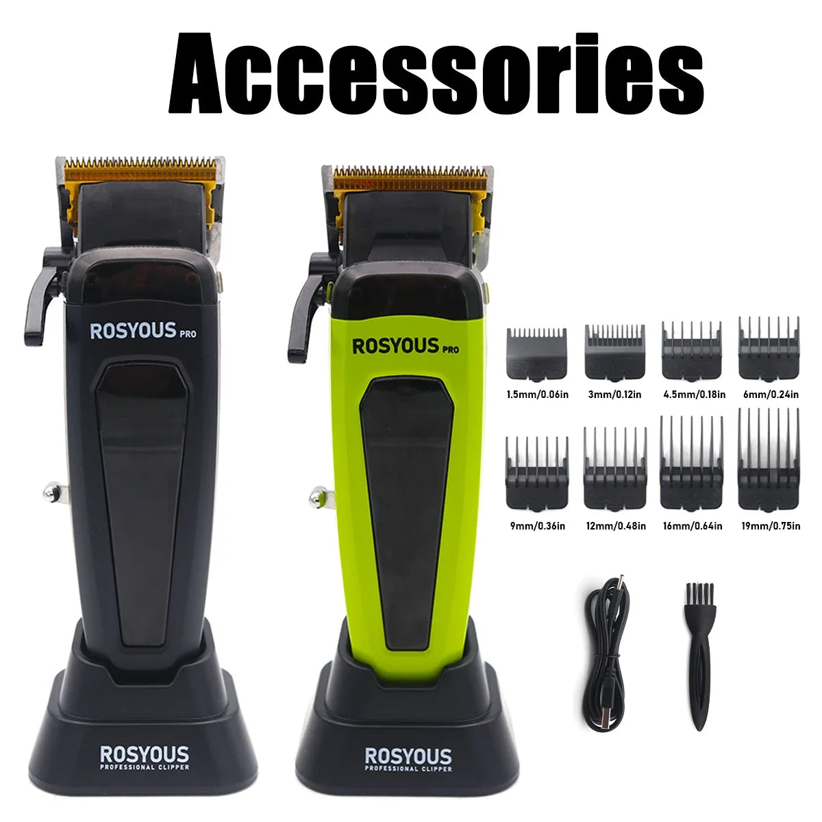 Professional Electric Hair Clipper 106 Hair Trimmer for Man 7500RPM with Base 5-adjusted DLC Blade Barber Machine