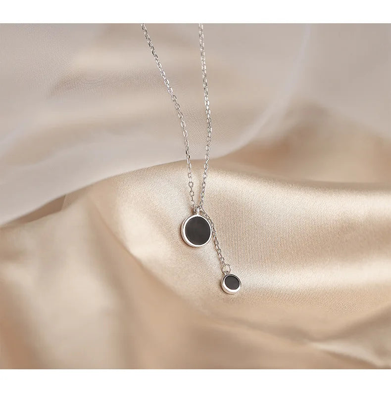 Popular 925 Sterling Silver Fashion Round Necklace For Women Fine Jewelry Wedding Party Birthday Gift