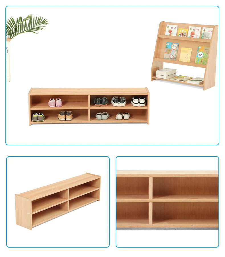 Montessori Furniture Kids Beachwood Shelf/ Cabinet/ Table/ Rug Stand/ Cupboard Materials for Kindergarten Childcare Center