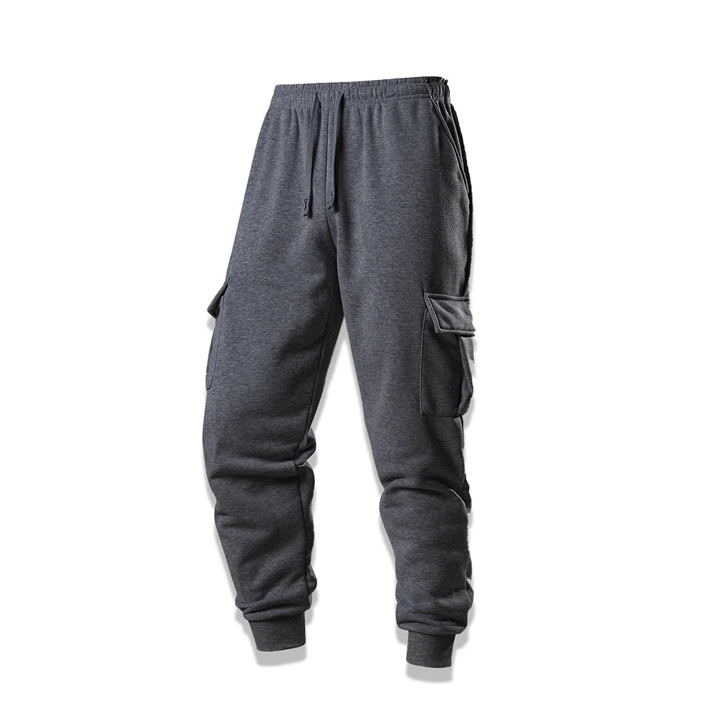 Spring/Autumn Men's Casual Cargo Pants Streetwear Outdoor Comfortable Elastic Waist Drawstring Joggers Hiking Sports Pants
