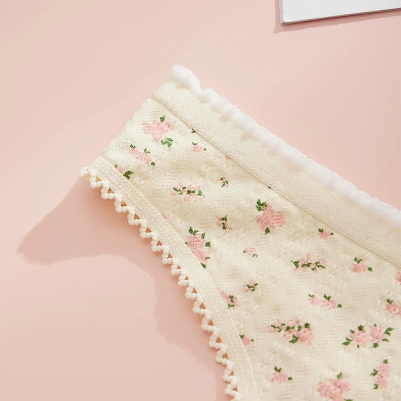 3pcs Fashion Cute Print Panties For Women Thongs Cotton Spring Summer Soft Lingeries Sexy Hot Bow Women'S Thong