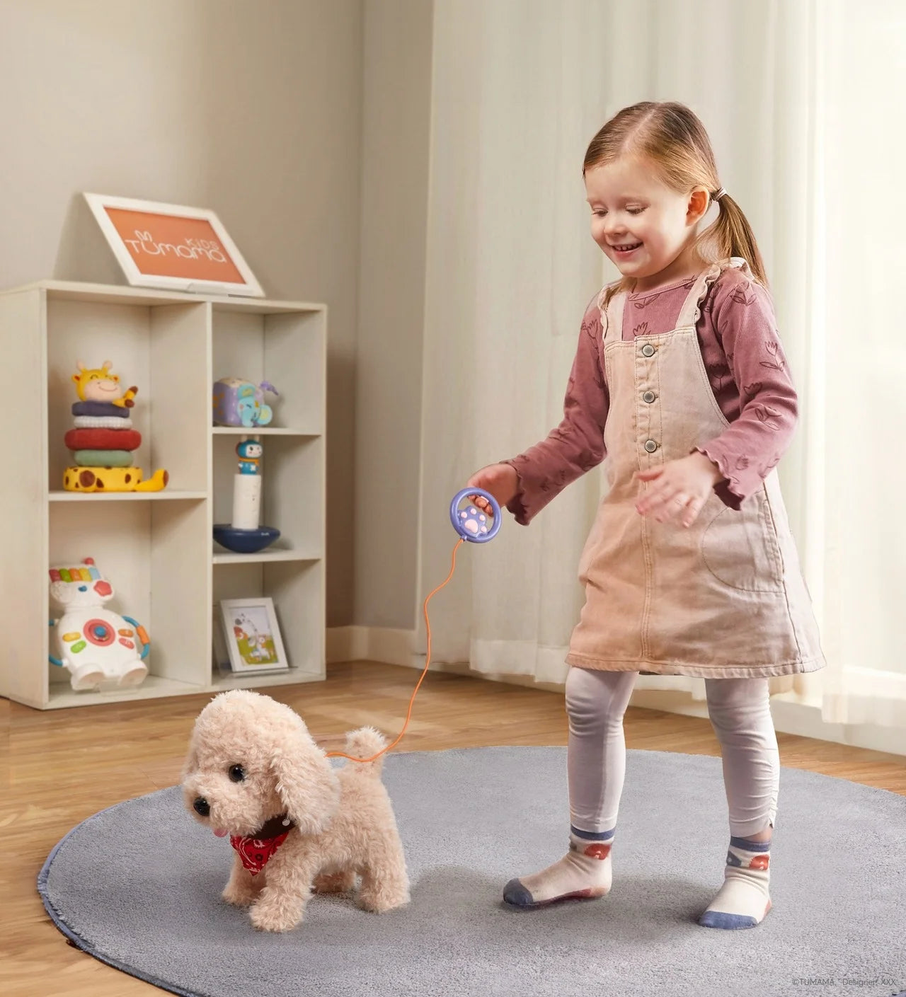 Electronic Plush Puppy Dog Toy  Fun Interactive Toys Walks Barks Shake Tail Dress Up Realistic Stuffed Animal Dog Gift for Girls