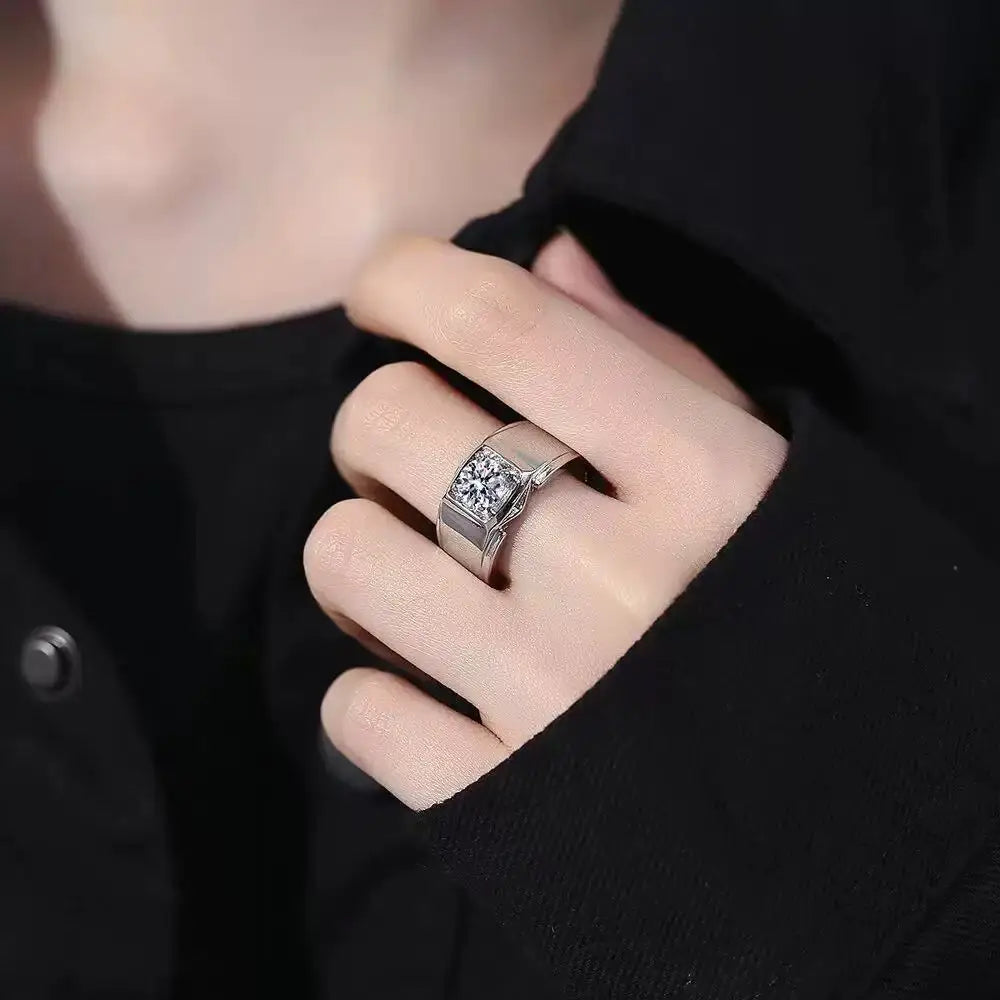 925 Sterling Silver Mens Ring  5A Zircon for Men Women fashion Wedding Jewelry Engagement Charm Party Gift High Quality Ring