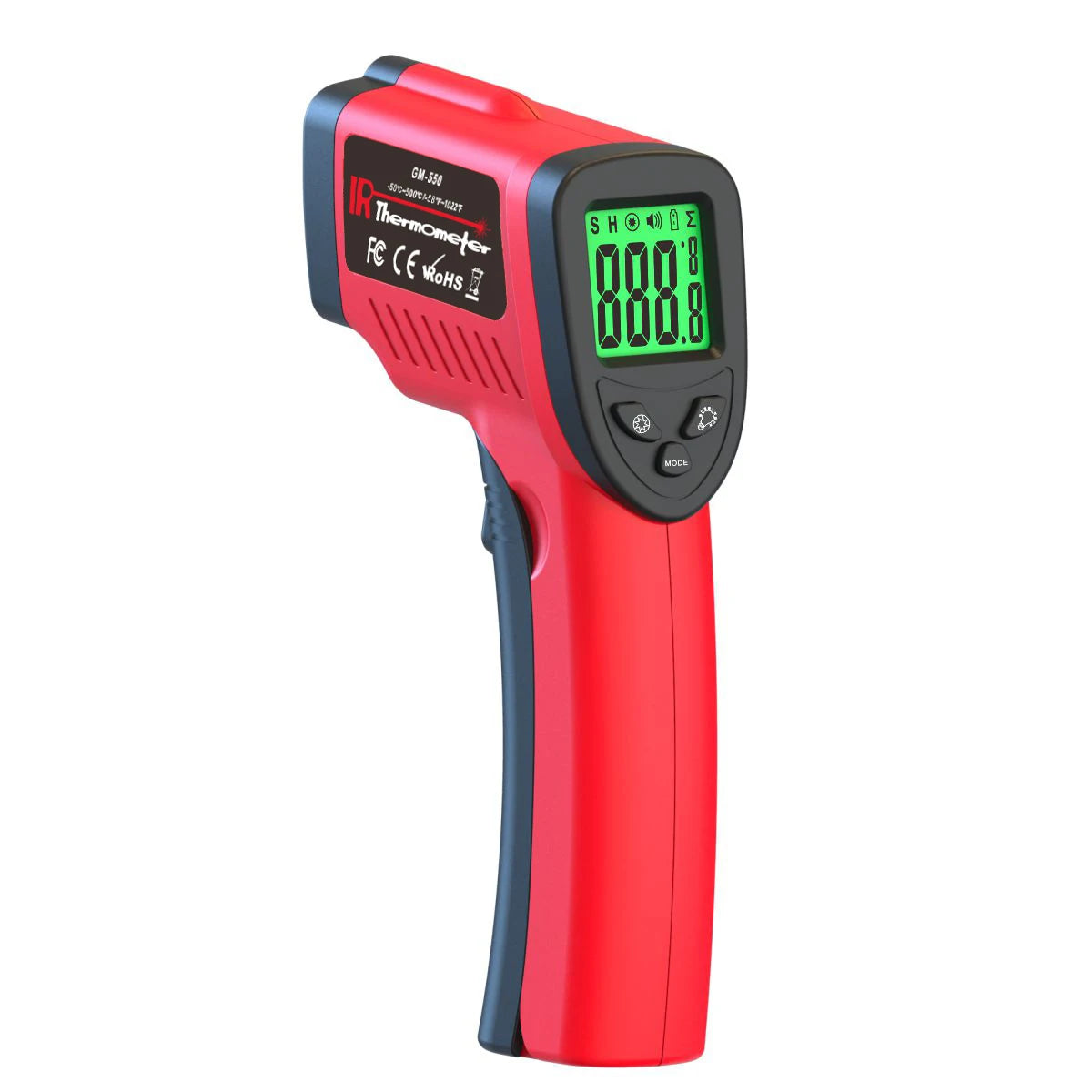 LAOLAU GM550 Infrared Thermometer Non-contact Laser Temperature Gun Handheld Temperature Sensor Handheld Digital Pyrometer 500°C