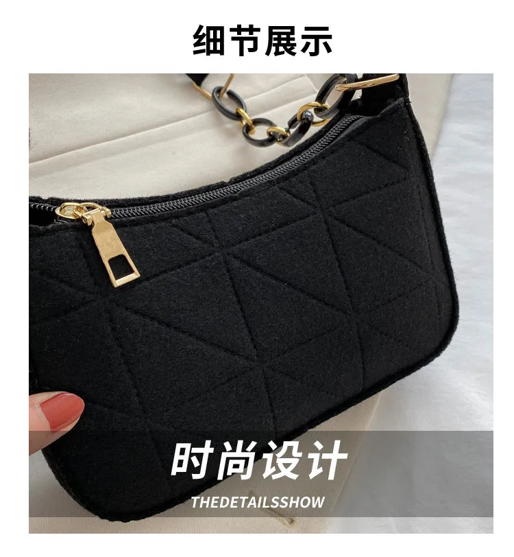 Women Small Square Bag Сумка Женская Simple and Versatile Casual Handbag Fashion Popular Felt One Shoulder Messenger Bags Purse