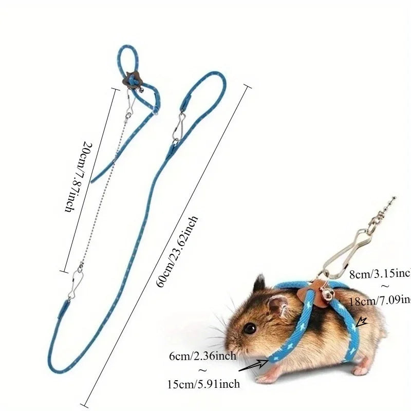 New Small Pet Adjustable Soft Strap Leash Bird Parrot Mouse Hamster Ferret Rat Pet Pig  Hamster  To Prevent