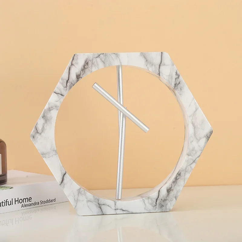 Perpetual Motion Instrument Hexagonal Newton Pendulum Marble Texture Desktop Decoration Business Creative Gifts Pendulum Model