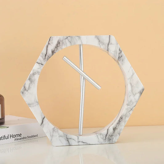 Perpetual Motion Instrument Hexagonal Newton Pendulum Marble Texture Desktop Decoration Business Creative Gifts Pendulum Model