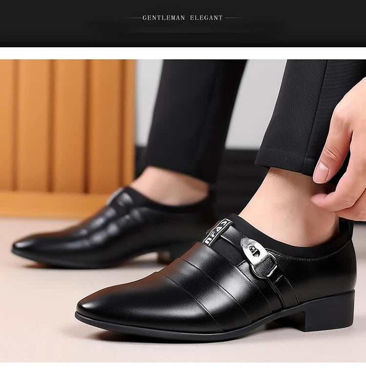 Men Dress Shoes Slip on Formal Suit Wedding Shoes for Male  Wedding Office Work Shoes Slip on Loafers Elegant Man Dress Shoes