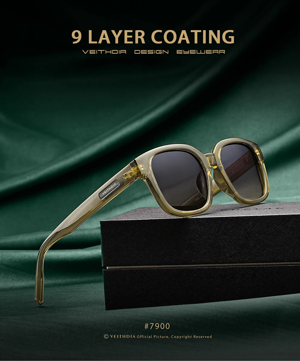 VEITHDIA Polarized Fashion Classic Sunglasses Photochromic Gradient UV400 Protection Outdoor Sun Glasses for Men And Women 7900