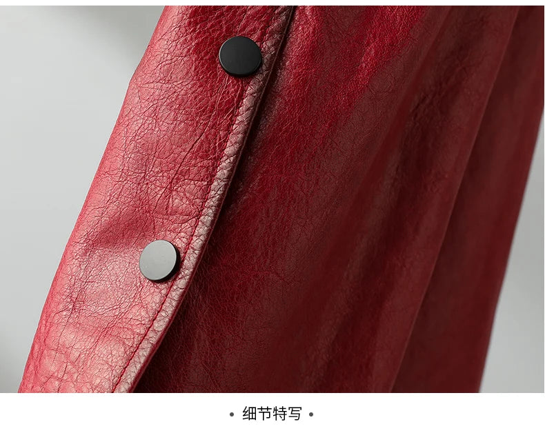 Tajiyane 100% Real Leather Jacket Women Autumn Winter Hooded Vintage Genuine Sheepskin Coat Mid-length Fashion Jaqueta Feminina