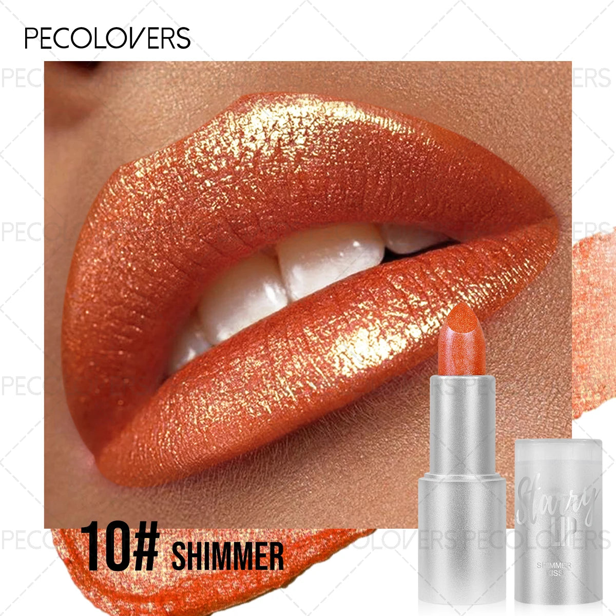 1pc Sparkling Pearlescent Lipstick,  Long-Lasting, Shimmering Glitter Finish, Ideal for Music Festivals & All Skin Types