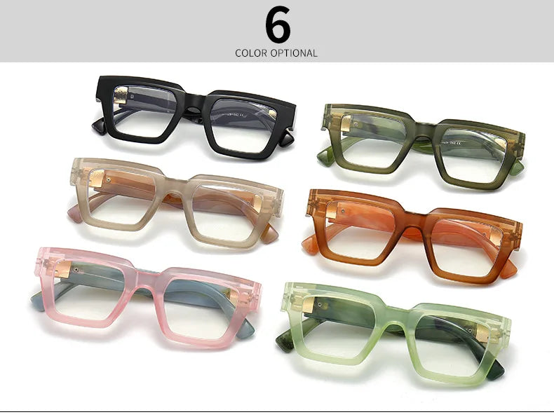 Brand Design Retro Reading Glasses for Man and Women Fashion Luxury Legs Large Size Square Presbyopic Eyewear Dioptric 0 to +6.0