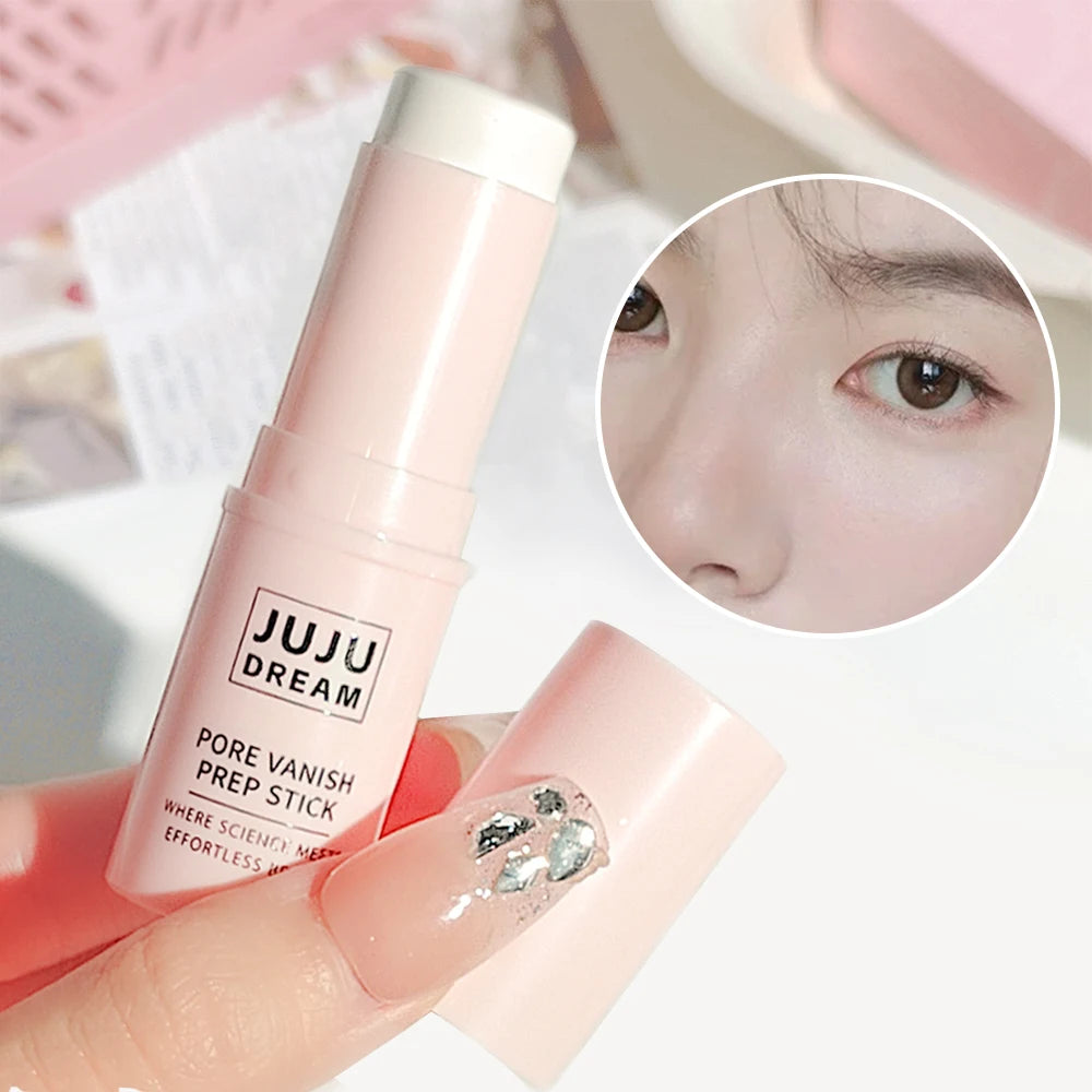 Face Primer Stick with Matte Blur Effect, Hydrating Shimmer Texture for Pore Covering, Oil Control and Lightweight Finish