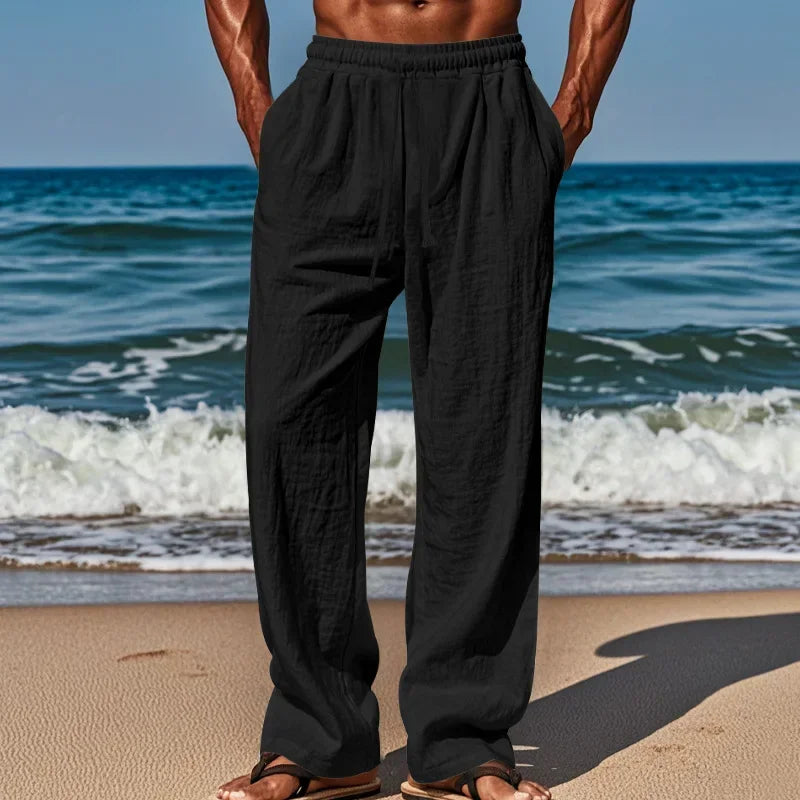 Men's Casual Pants Comfortable and Breathable Daily Wear with Fashionable Men Must Be Large Size Loose Elastic Waist Comfort