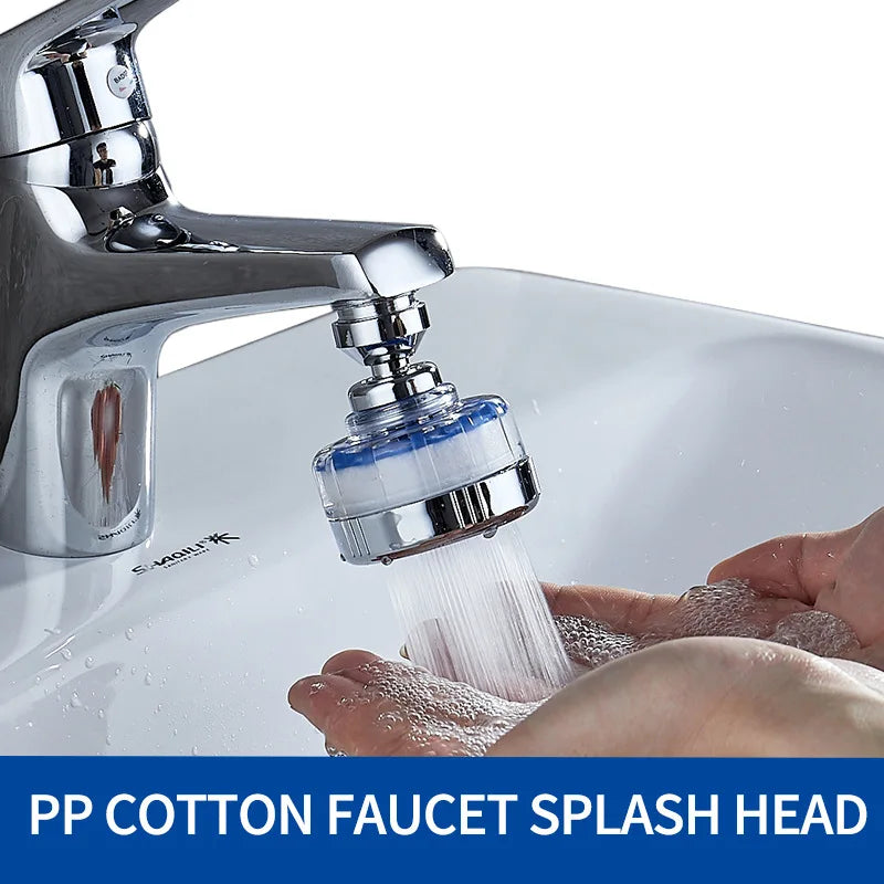 360° Faucet Water Filter Pressurized Sink Filter Water Purifier Kitchen Bathroom Tap Splash Proof Faucet Aerator Extender