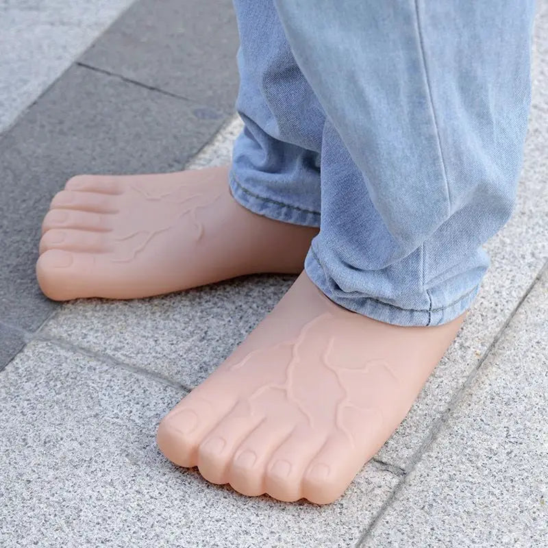 Artificial Foot Shoes Quirky Ideas Men's and Women's Toe Big Foot Spoof Red Five Finger Feet Fashion
