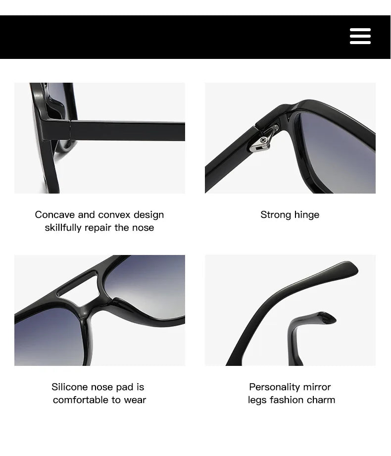 Retro Polarized Sunglasses for Men's Women's Large Frame Classic 90s Vintage Pilot Driving Eyewaer UV400 Protective Sun glasses