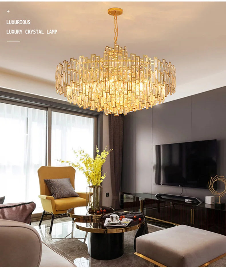 Luxury Crystal Chandelier Ceiling Light Fixture Dining Table Light Led Lighting Lamps Living Rooms Żyrandol Pendant Ceiling Lamp