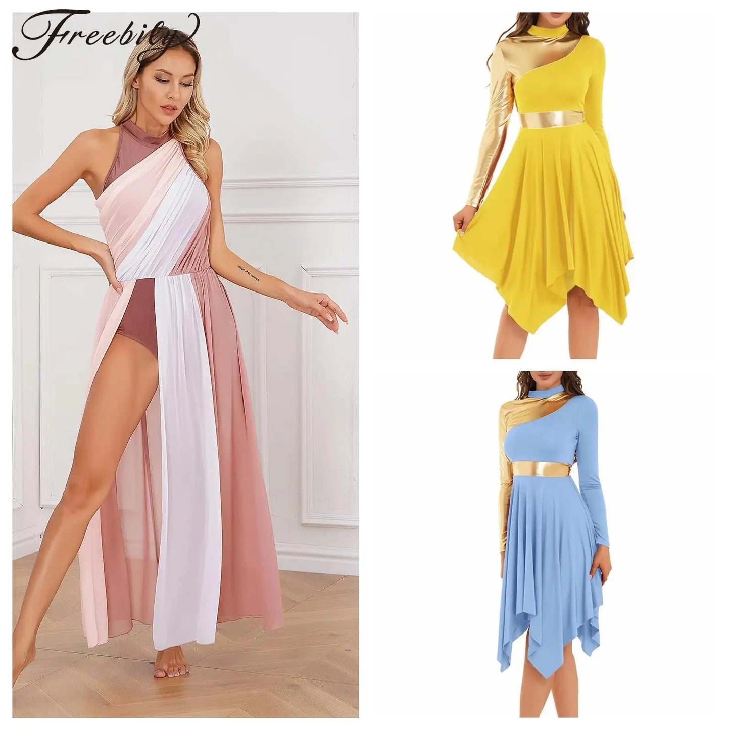 Adults Liturgical Praise Dance Dress Women Lyrical Performance Costume Modern Contemporary Dress Celebration of Spirit Dancewear