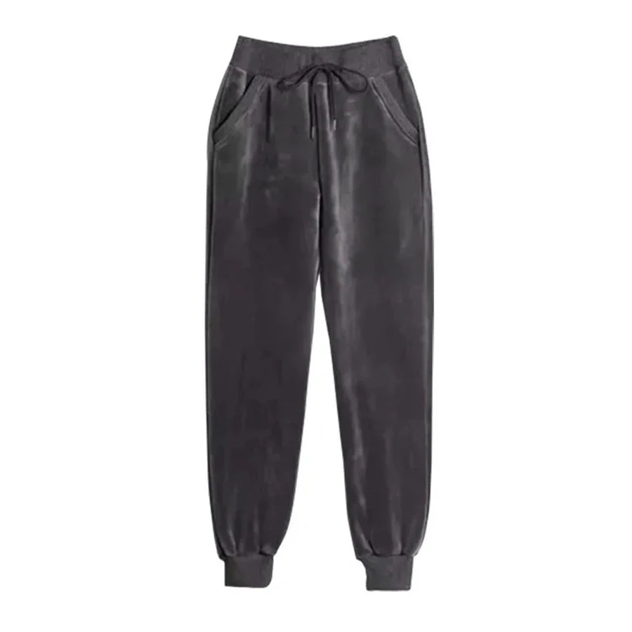 Winter Lambwool Lined 2 Pieces Sets Hooded Thicken Sweatshirt Tracksuit High Waist Harem Pant Suits Velvet Snow Wear Warm Outfit