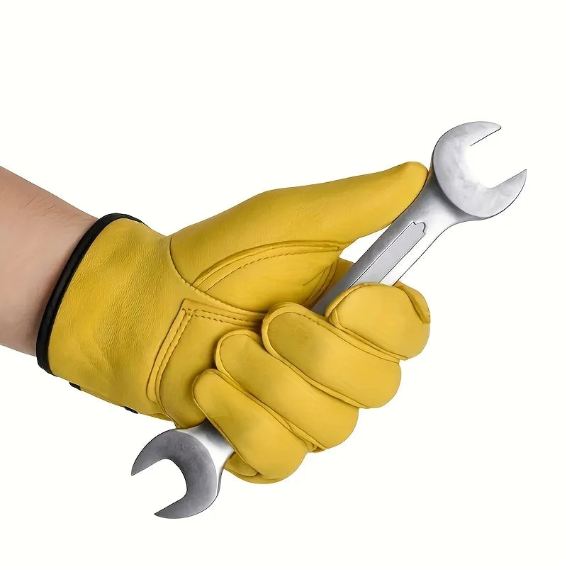 1 pair of work gloves, suitable for gardening, sports, motorcycles, and driving, finely processed with soft leather material