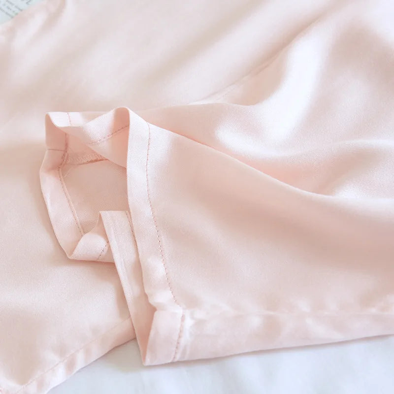 Thin Solid Color Summer Sleep Bottoms Ice Silk Satin Couple Sleeping Pants Loose Mosquito Proof Pants for Women and Men