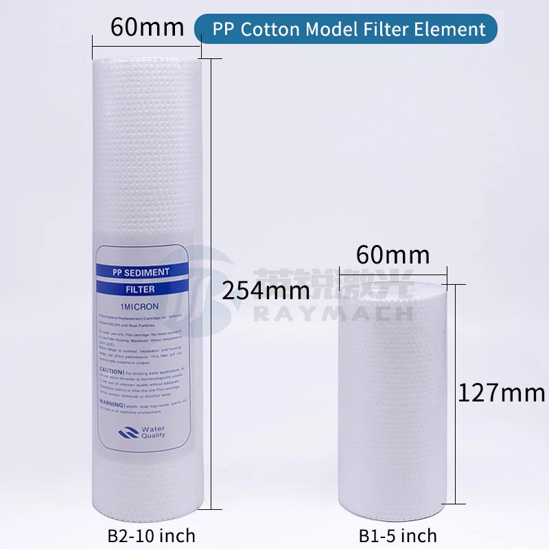 Filter Cartridge Water Purifier 5 / 10 Inch 5-Micron Sediment PP Cotton Wire Wound For Water Chiller CW5000 Water Filter System