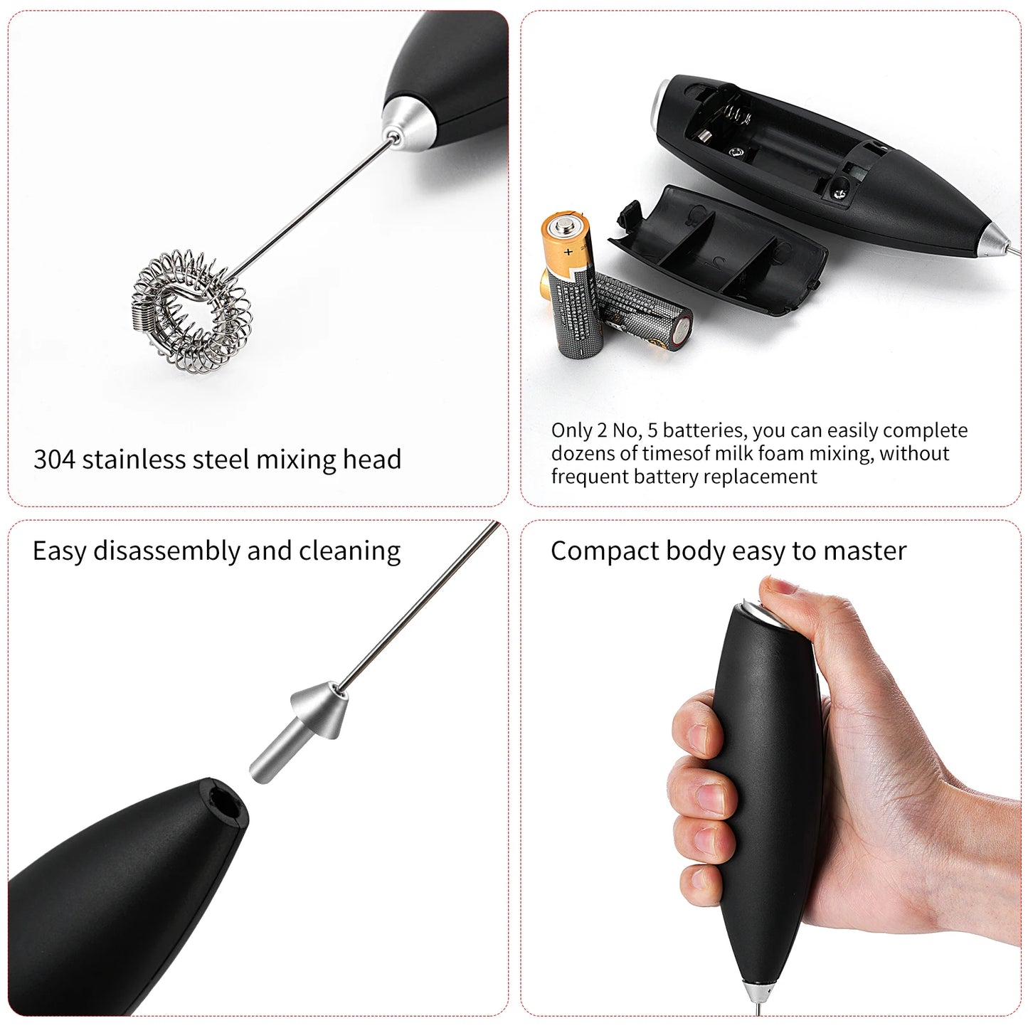 Mini Electric Coffee Blender Handheld Eggbeater Bubble Drink Stir Bar Household Handheld Kitchen Beat Up Cream Stirring