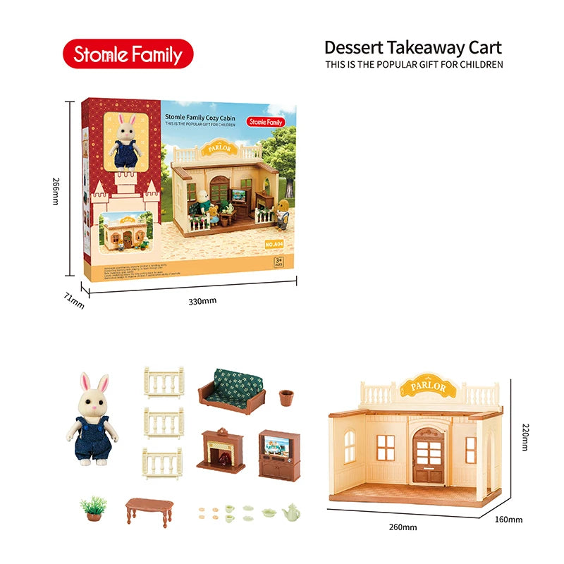 2026 New simulation furniture toys gift simulation room forest family small west house rabbit animal model home play toys