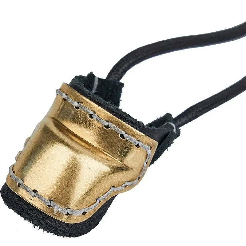 Archery Protector Gear Traditional Bow Cowhide Copper Thumb Ring Finger Guard