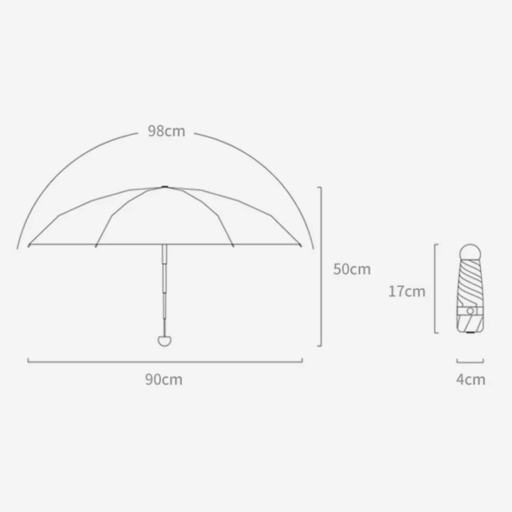Mini Capsule Folding Umbrella Vinyl with Box Sun Rain Umbrella UV Sunshade Dual Use Protection Travel Accessoreis for Outdoor