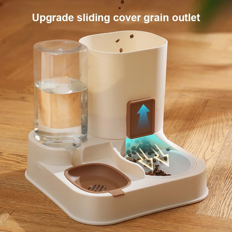 Pet Cat Automatic Feeder, Water Dispenser, Large Capacity Dry Wet Separation Food Container, Pet Supplies