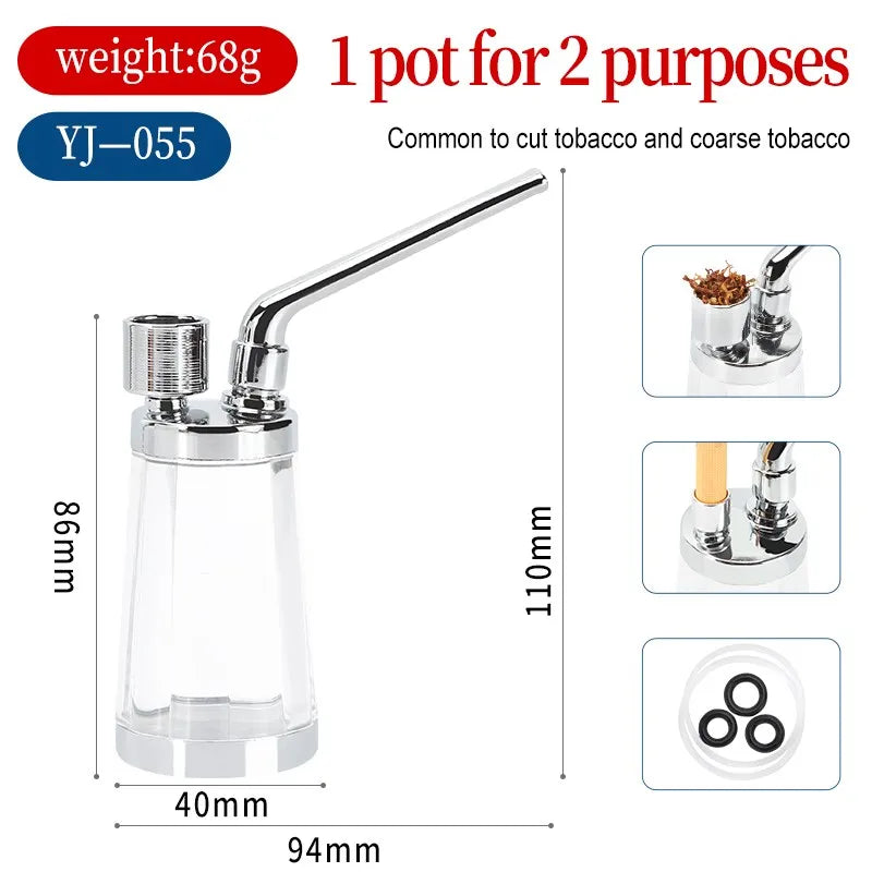 New Mini Hookah Shisha Tobacco Smoking Water Pipes Box Gift of Health Metal Tube Filter Portable Bottle Tube Holder 