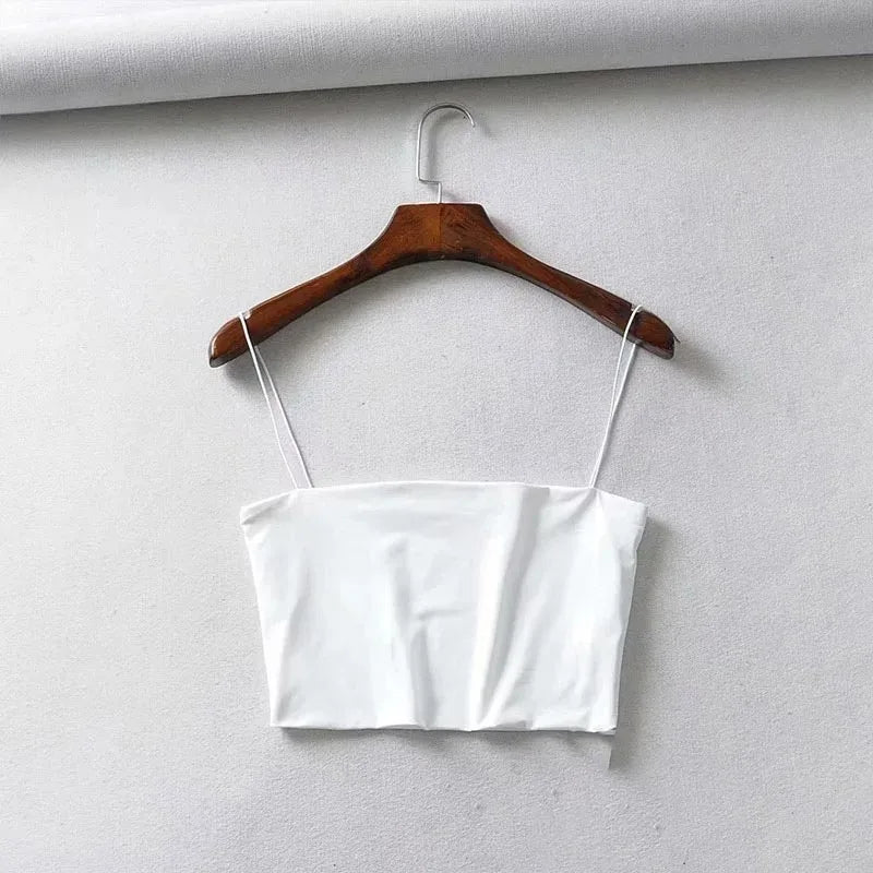 Summer Women's Crop Top Sexy Elastic Cotton Camis Sleeveless Short Tank Top Bar