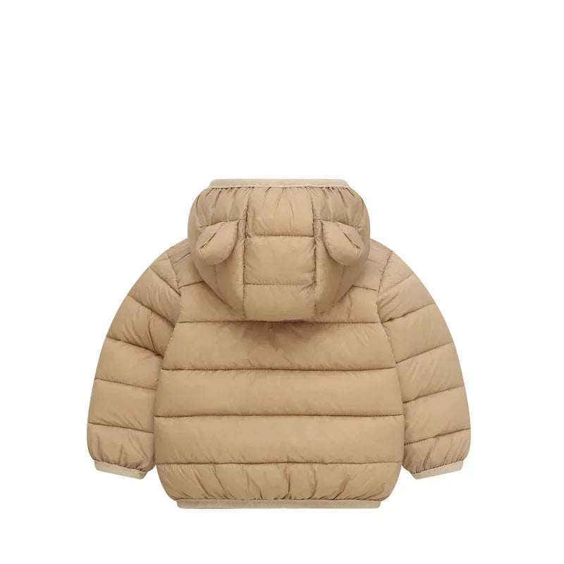 Winter Warm Down Coat Boys Hooded Jackets Autumn New Children Cotton Clothing Girls Thickened Casual Zipper Outerwear 2-6Y