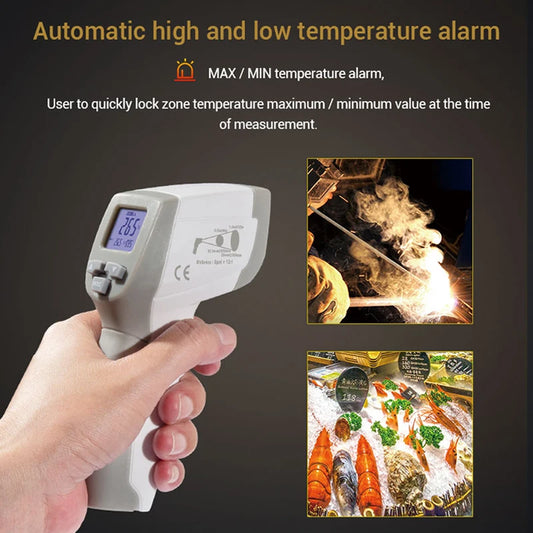 Industrial Laser LCD Digital IR Infrared Thermometer Temperature Meter Point -50-500 Degree Non-Contact Thermometer Pyrometer