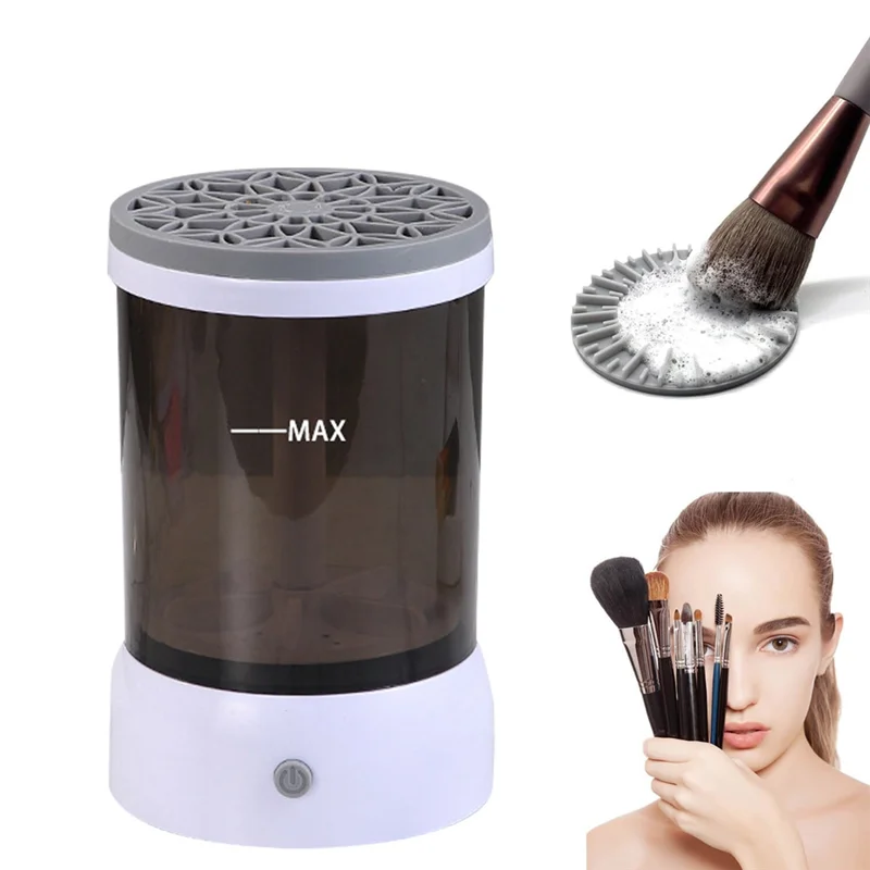 AA20-Makeup Brush Cleaner Electric Makeup Brush Cleaner Machine+Makeup Brush Cleaner Mat For All Size Makeup Brush Tools Durable