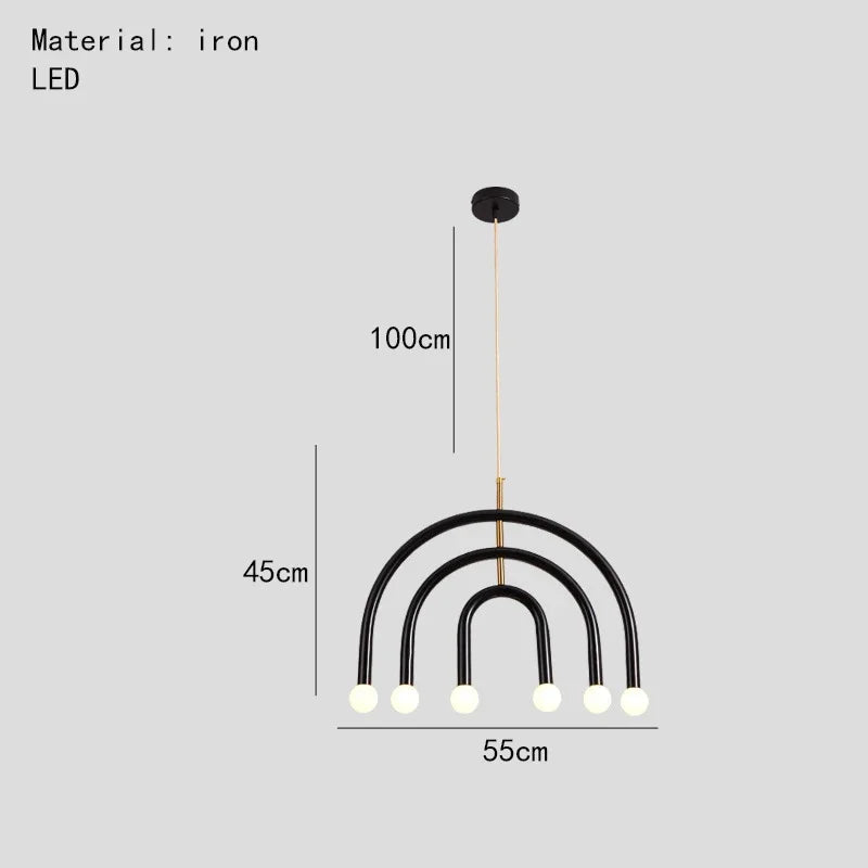 Colorful pendant lights Simple geometric linear pendant light fixture Hotel Restaurant suspension luminaire Bar hanging lights