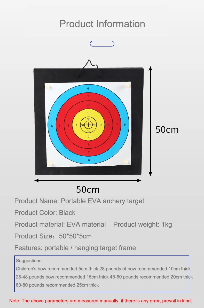 Archery Target for Backyard Adult, Easy Arrow Removal Bow Target, Durable Bow and Arrow Target for Youth Outdoor Shooting Practi