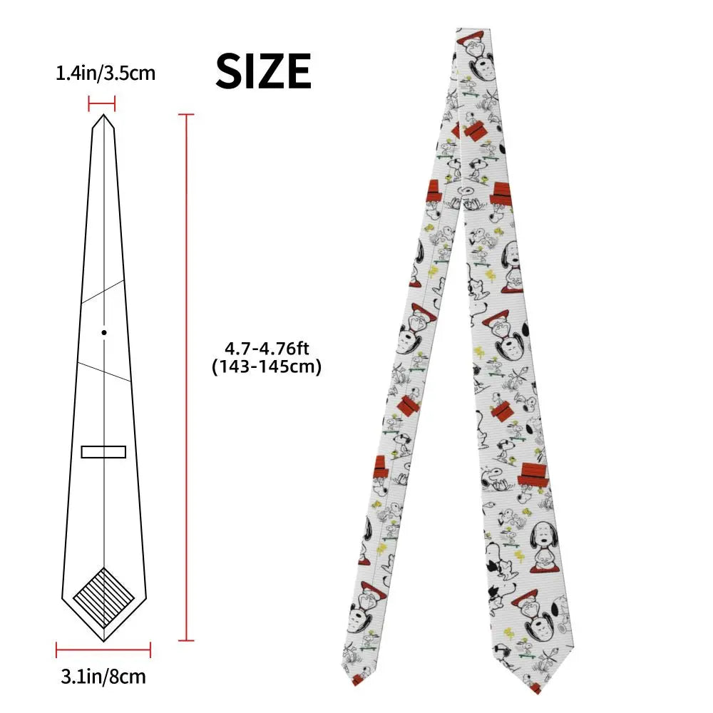 Personalized Fashion S-Snoopys Neckties Men Silk Cartoon Office Neck Tie