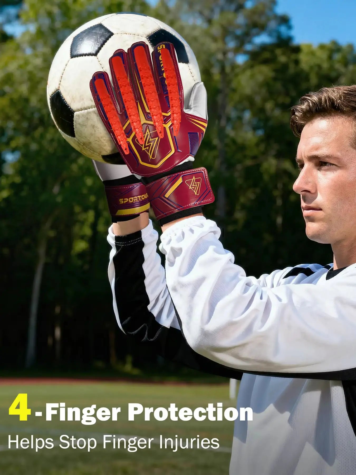 Sportout goalkeeper gloves: breathable football goalkeeper gloves offering exceptional grip, designed for football training