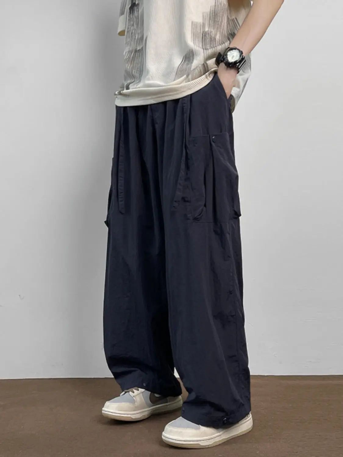 American Workwear Pants Men Summer New Thin Trendy Loose Straight Casual