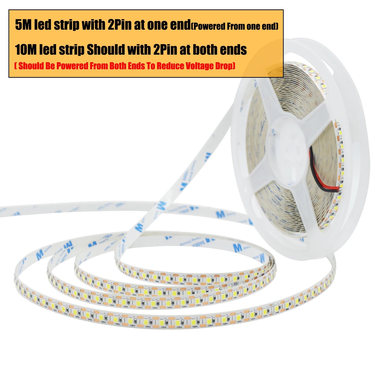 12V LED Strip SMD 2835 5M 10M 1LED Cut LED Strip Tape Light 120LED/M 3000K 4000K 6000K Flexible Strip Ribbon Home Decor Light