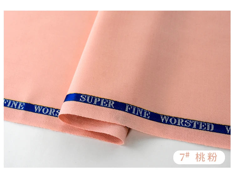 High Count 50% Worsted Wool Fabric For Suits Sewing Blazer Vest Pants Coat DIY High End 280g/m Serge Cloth Material 50X150cm